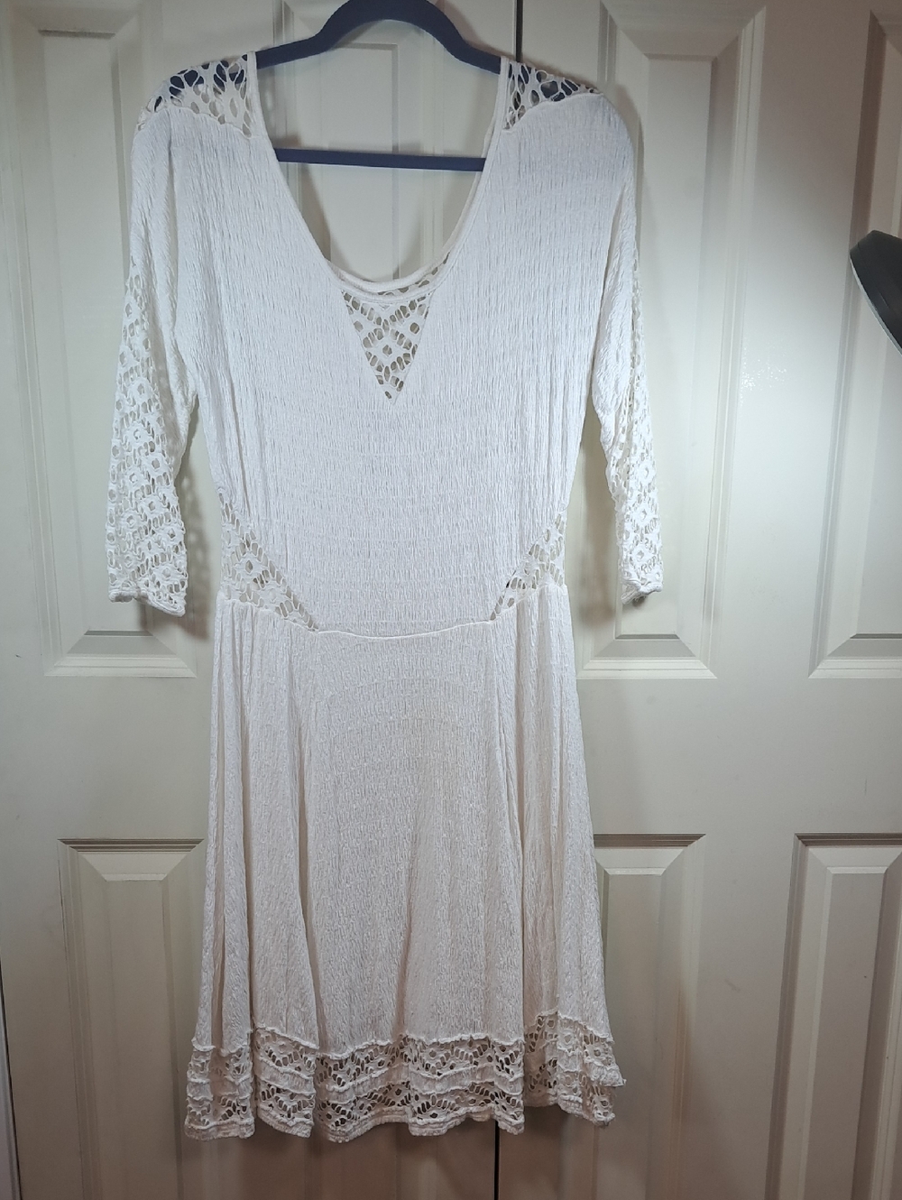 Free People White Crochet Midi Dress - Picture 1 of 8